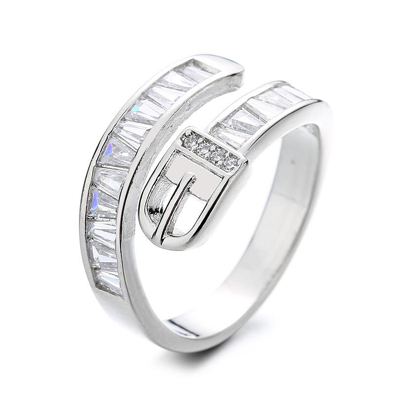 2026 Creative Personality Belt Buckle Ring Women's Light Luxury Premium Sense Opening Ring Personality Joint Ring Ring