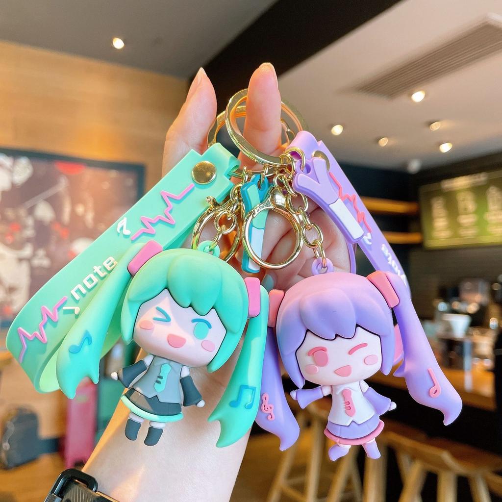 Hatsune Miku Anime Figur Puppe Autoschlüsselanhänger - Niedliches Mädchen Schlüsselanhänger Anhänger Paar Passende Tasche Schlüsselanhänger Geburtstagsgeschenk