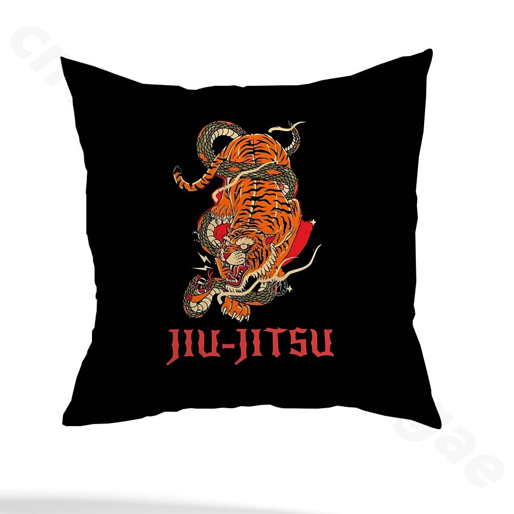 BJJ Brazilian Jiu Jitsu Pillow Case Anti-dustmite Pillowcase Invisible zipper silky short plush Sofa cushion cover