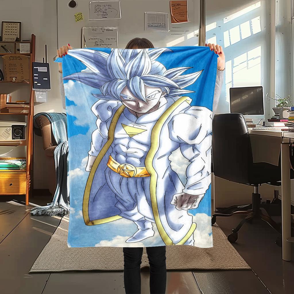 1PC Vegito Print Flannel Blanket, High Quality All Seasons, Home Decor, Warmth and Comfort, Perfect for Christmas Gifts