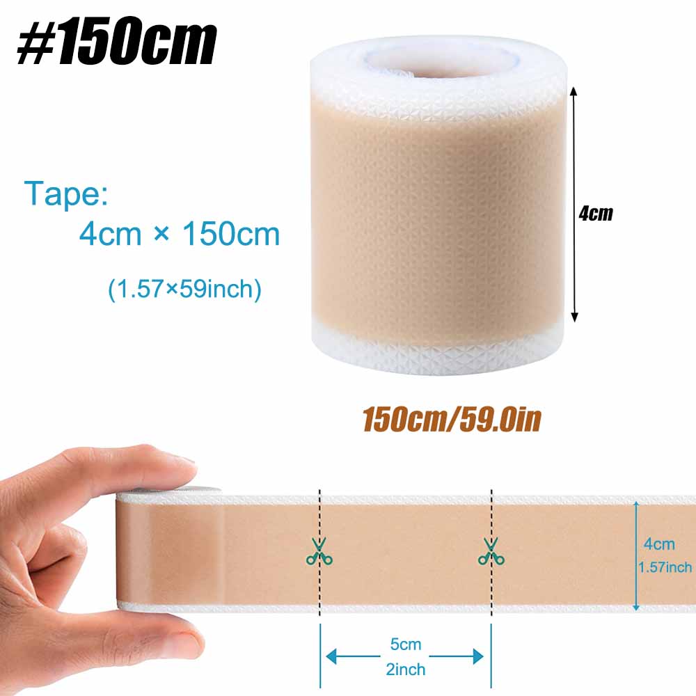 1 Roll Easy-Tear Silicone Gel Tape Roll - Medical Grade Wound Dressing, Sticky Bandage, Latex-Free, Adhesive, Soft Flexible