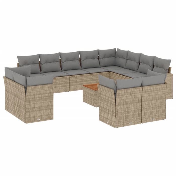 VidaXL Garden Lounge Set with 12 Pcs Cushions, Sofas with Adjustable Feet, Outdoor Furniture Set Patio Terrace, 3250372