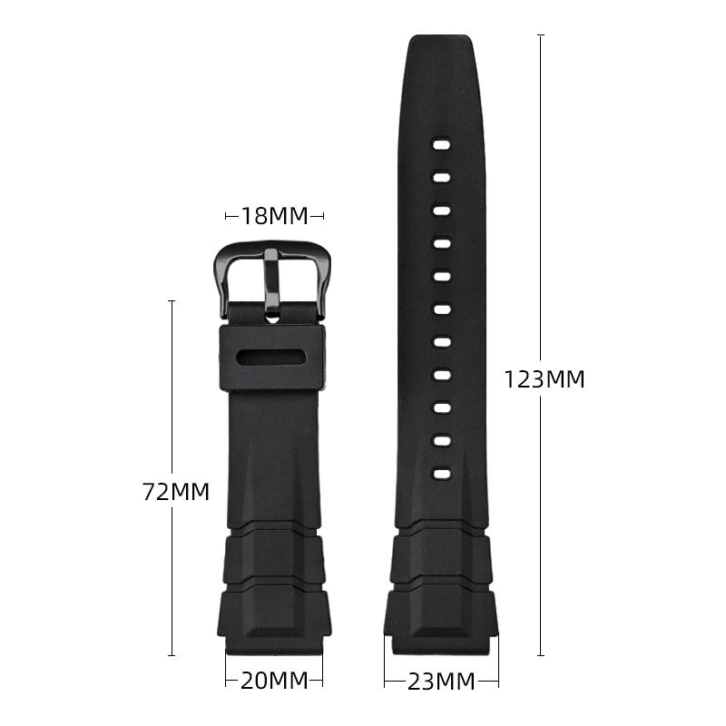 20mm Universal Resin Strap for Casio Stainless Steel Buckle Sport Waterproof Men TPU Replace Band Bracelet Watch Accessories