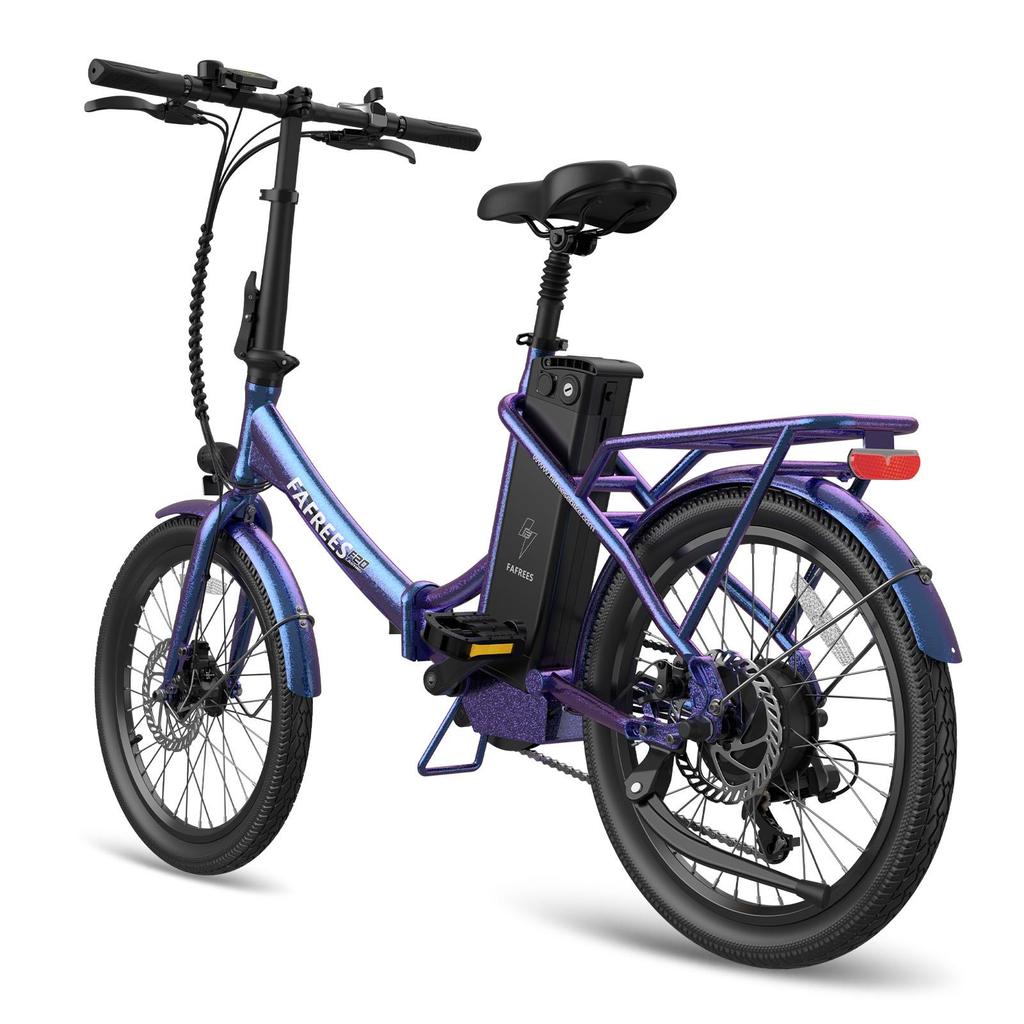 Electric Bicycle Foldable Fafrees 20" 250W Motor 18.2AH Citry Ebike Top Speed 25Km/h 7 Speed Load 120Kg F20 Lasting