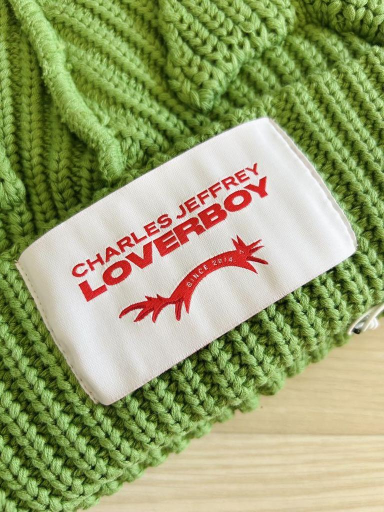 [USED] Charles Jeffrey LOVERBOY Knit Hat, Green, Unisex