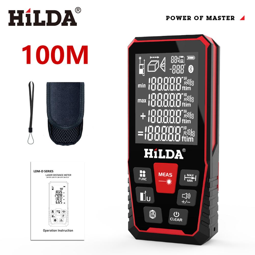 

HILDA 100/120M Laser Rangefinder Distance Meter Finder Building Measure Ruler Laser Tape Range Device Rulerfinder Build Measure 100M Digital Laser