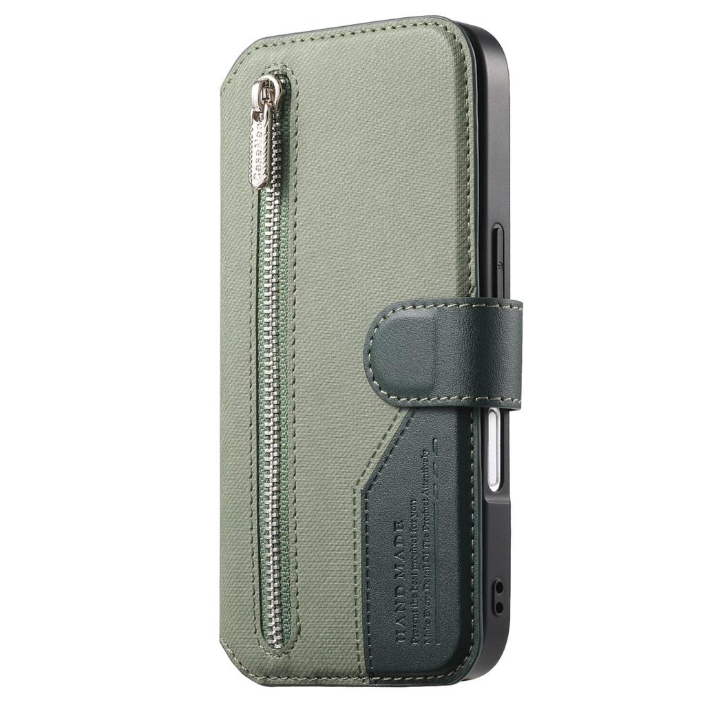 2 In 1 Detachable Magneic Zipper Cards Solt Wallet Leather Case For iPhone 17 Pro Max 16 Plus 15 14 13 12 Flip Bag Pocket Cover