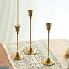 3pc Candlestick Holders Kit Brass Gold Candlestick Set Candle Holders Decorative Candlestick Stand for Wedding Party Dinning