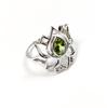 Sterling Silver Lotus Ring: Teardrop Gemstone, Stackable Flower Ring