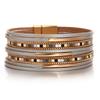 Square Leather Bracelet for Women Boho Tube Multilayer Wrap Wide Bangle Party Jewelry Accessory