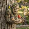 Funny Bird Feeder Resin Garden Decor Outdoor Yard Ornament Spacious Feeding Tray Durable Feeding Tray