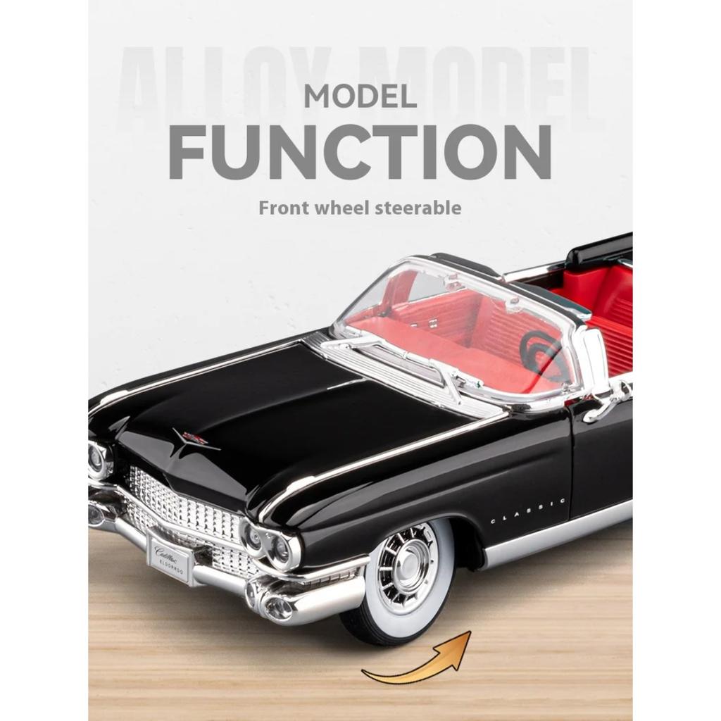 1/24 Retro Limousine Cadillac Big Rocket Alloy Model Car, Best Collection for Car Model Enthusiasts, Halloween Gift