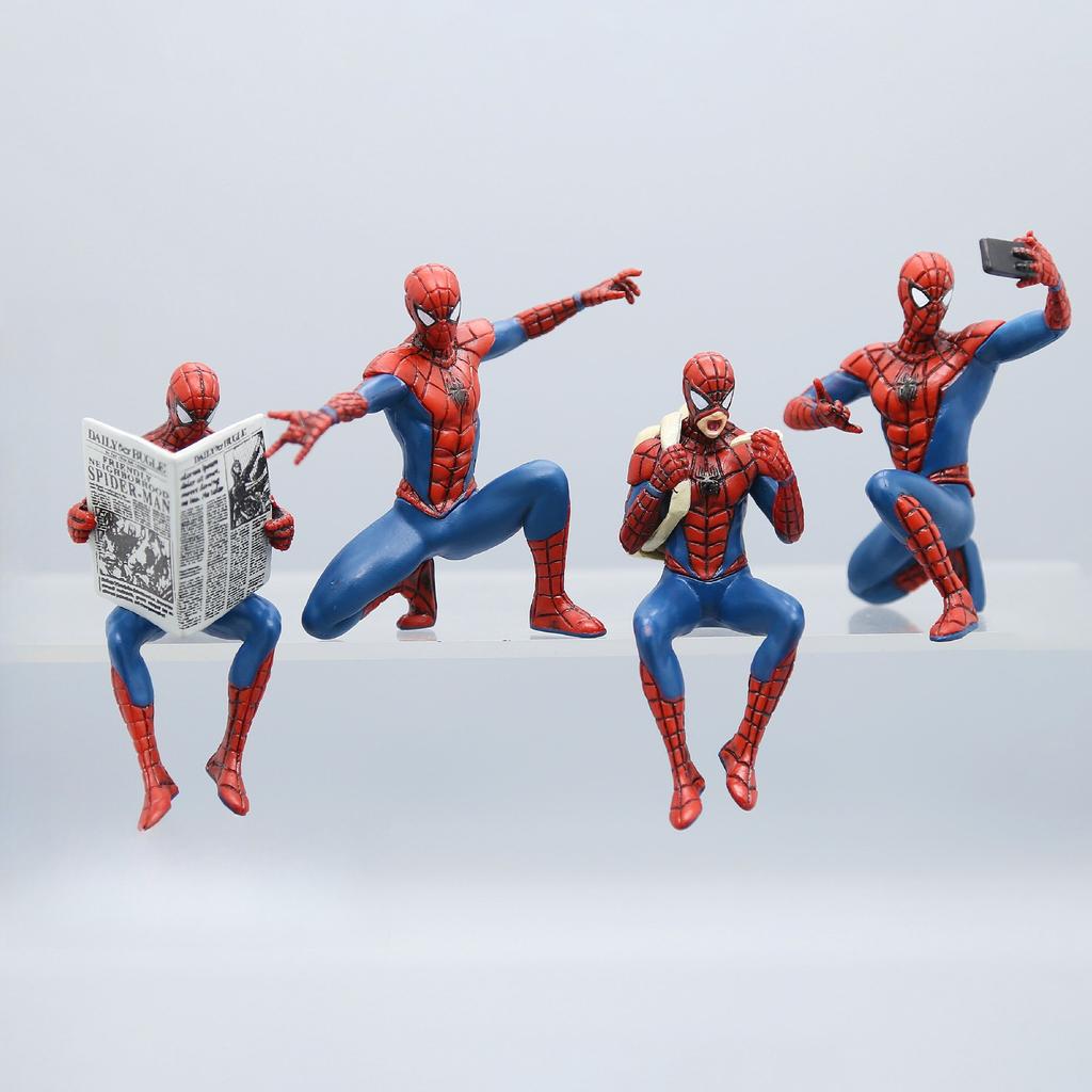 Popular New 4 Spider Man Casual Edition Peripheral Figurines Home Desktop Car Ornaments Cake Decoration Models Gifts