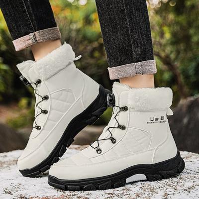 Bottes de Neige Chaudes Hiver 2025 Doublées Épaissies Chaussures en Coton pour Homme Bottes Montantes