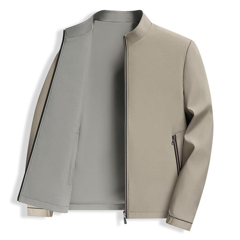 Spring Men's Stand-up Collar Jacket On Both Sides, New Dad's Spring and Autumn Top In Jacket