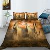 Sada ložního povlečení pro koně Povlečení na peřinu se zvířecím peřím 2/3 kusy AU180 * 210 Chlapecká ložnice Koně Series Tištěná měkká domácí dekorace