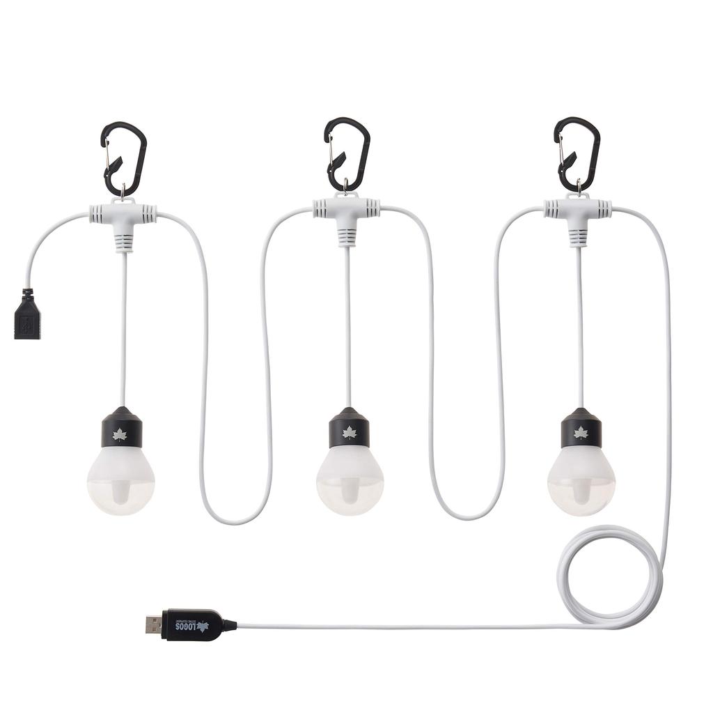 LOGOS USB Flickering Bulb Light (3-Piece Type) 74175040 White (Approx. 300cm Long)