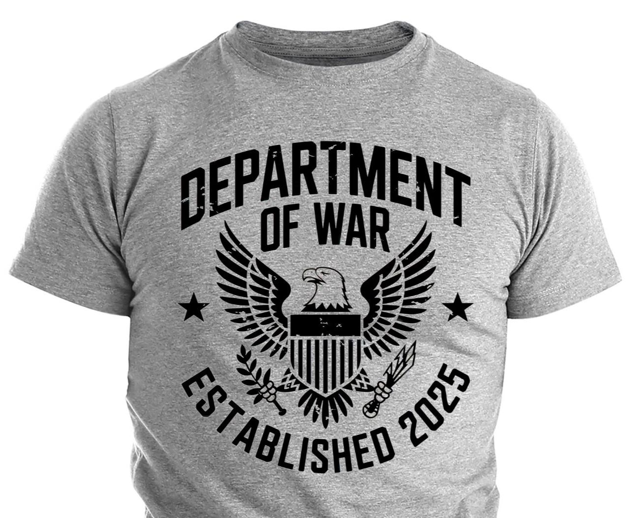 Department of War Established 2025 Trump DOW USA Military Patriotic T-T-shirt 4XL