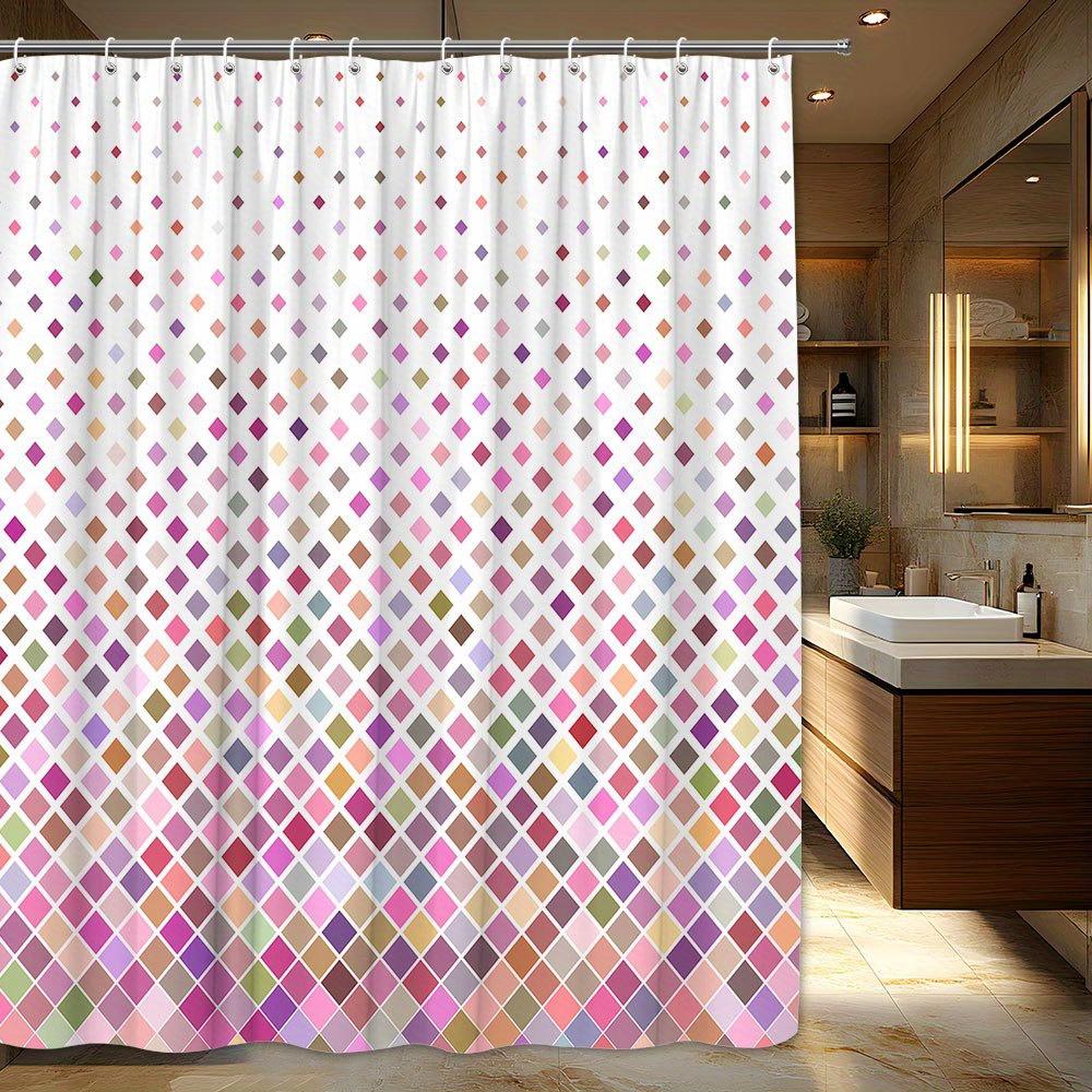 

1pc Colorful Abstract Gradient Shower Curtain - Pink, Purple & Pastel Hues, Polyester, Machine Washable, Modern Bathroom Decor W90XH180cm