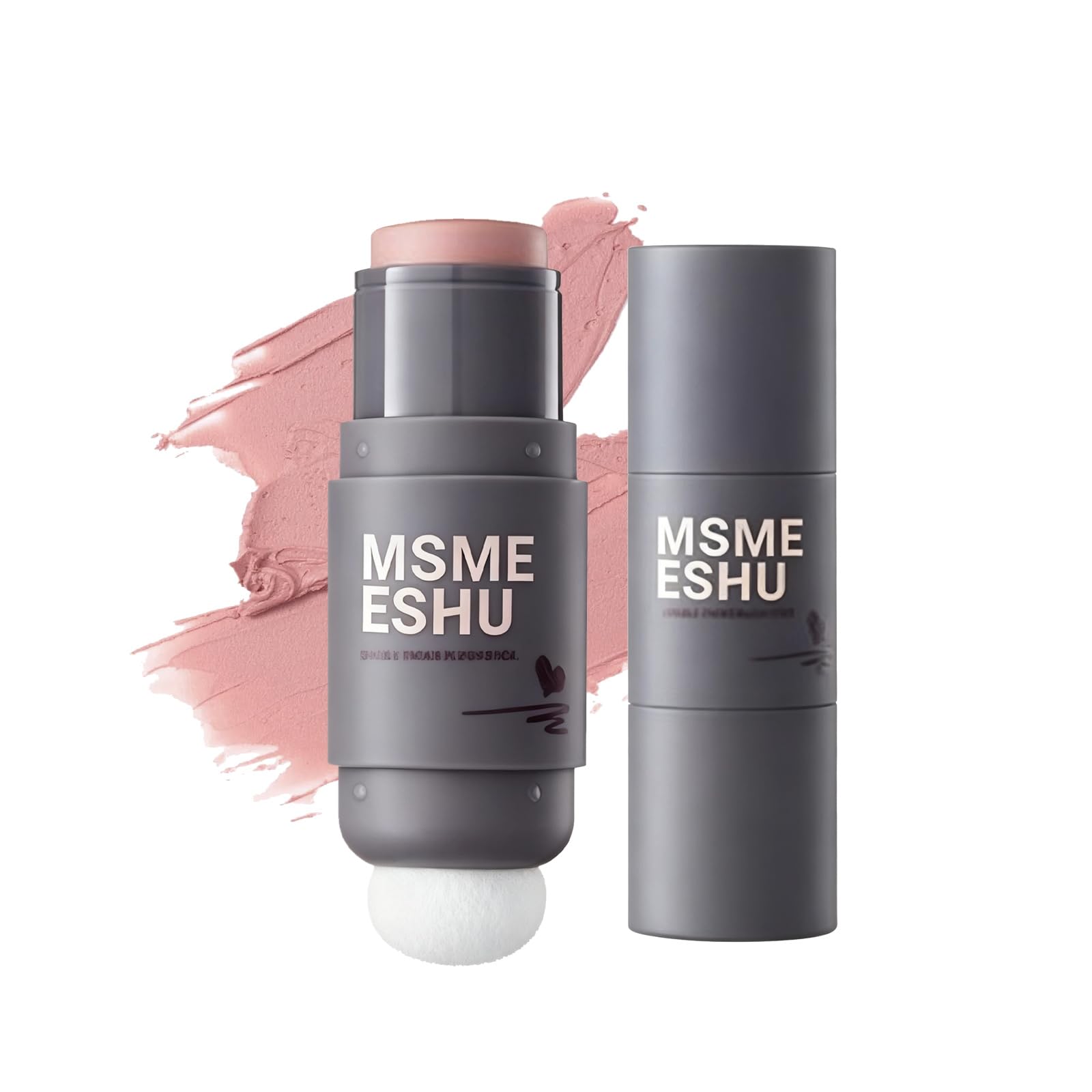

XIXI BOX Blush Stick - 2-Way Design, Versatile Use, Includes Puff Tip, Cheek & Eyeshadow, Smooth Color Payoff, Portable, #02 Smoke Rose