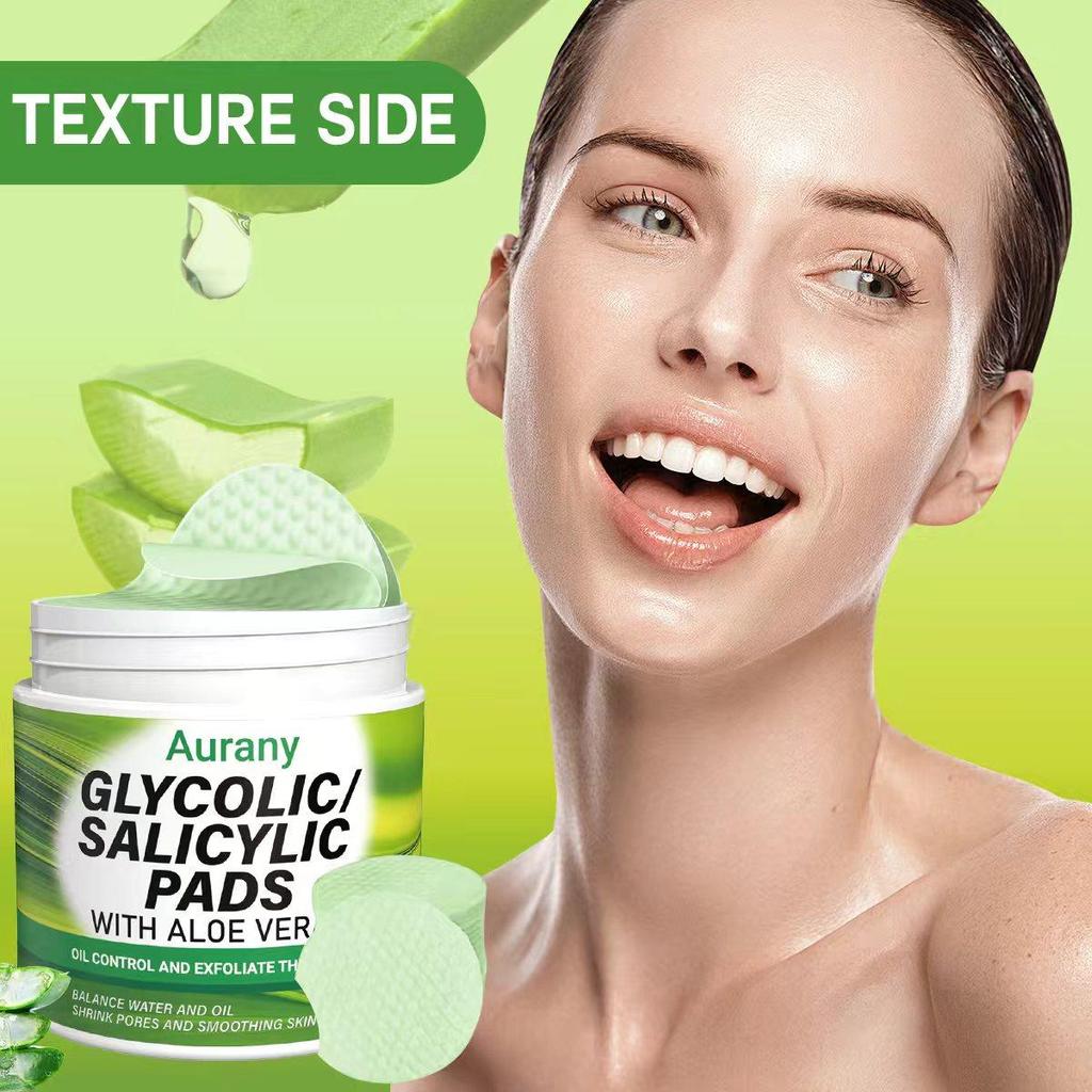 Aloe Salicylic Acid Pads For Face, Exfoliating Pads For Acne Prone & Oily Skin, Hydrating, Pads For Pore Minimizing And Blackhead Removal-60Pcs