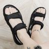 Fashion Summer Outdoor Men's Sandals Casual Anti-Slip Thick Bottom Soft Hiking Beach Flat Shoes EVA Outsole for Men Sport Black