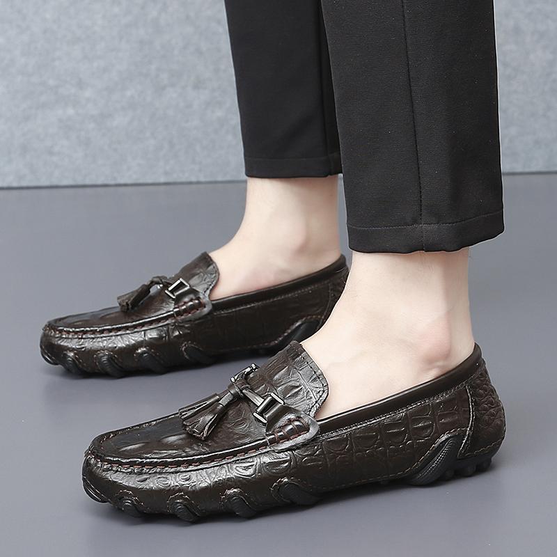 Черные кожаные туфли. Мужская модная повседневная обувь. Деловые модельные мужские — фото 13