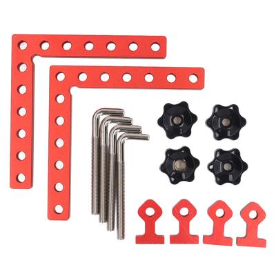 2 Sets 90 Degree Positioning Square Aluminium Alloy Metric Imperial Scale Right Angle Corner Clamp for Woodworking