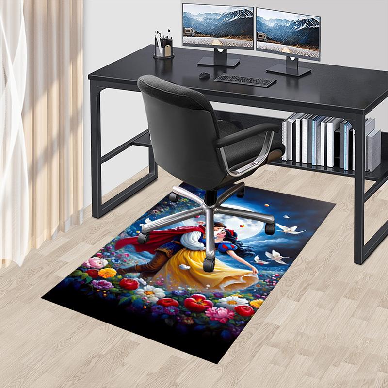1pc Princess Snow White Prince Carpet Office Rug Outdoor Mat Home Decor Area Carpet Festival Gift Office desk chair carpet
