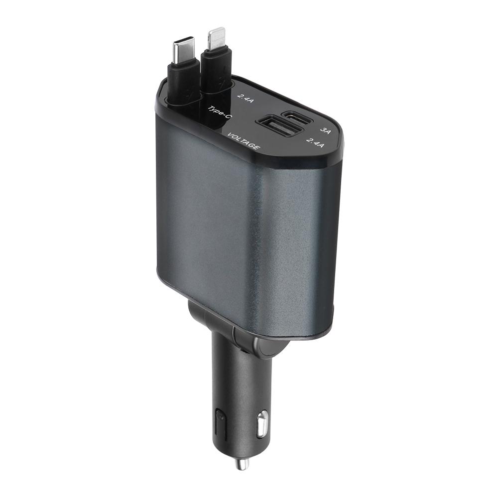 3.0 Car Charger Adapter 4 Port  Charging Socket Volt Display 120W Cigarette Lighter Scalable Quick For Phone IPad