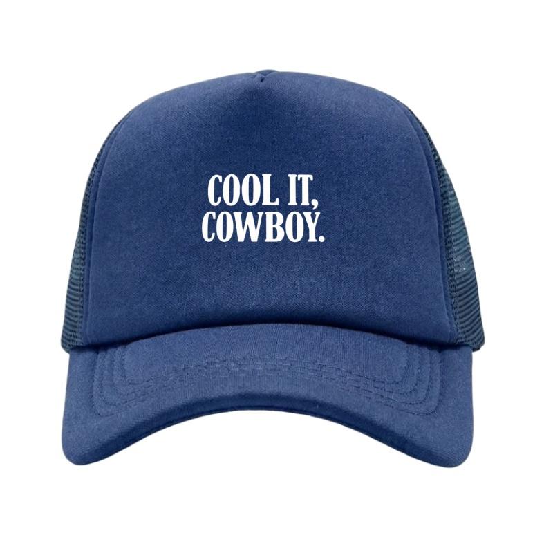 Cool It Cowboy Printed Adjustable Baseball Cap Classic Snapback Dad Hat Breathable Mesh Hat Golf Fishing Outdoor Sun Cap
