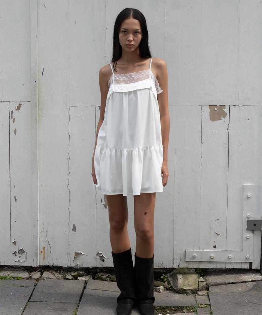 Yansisi Jacquard Lace Mini Dress - White