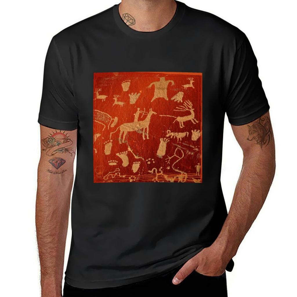 Petroglyphs on newspaper rock at Canyonlands national park Tshirt quick drying boys animal print sweat shirts men