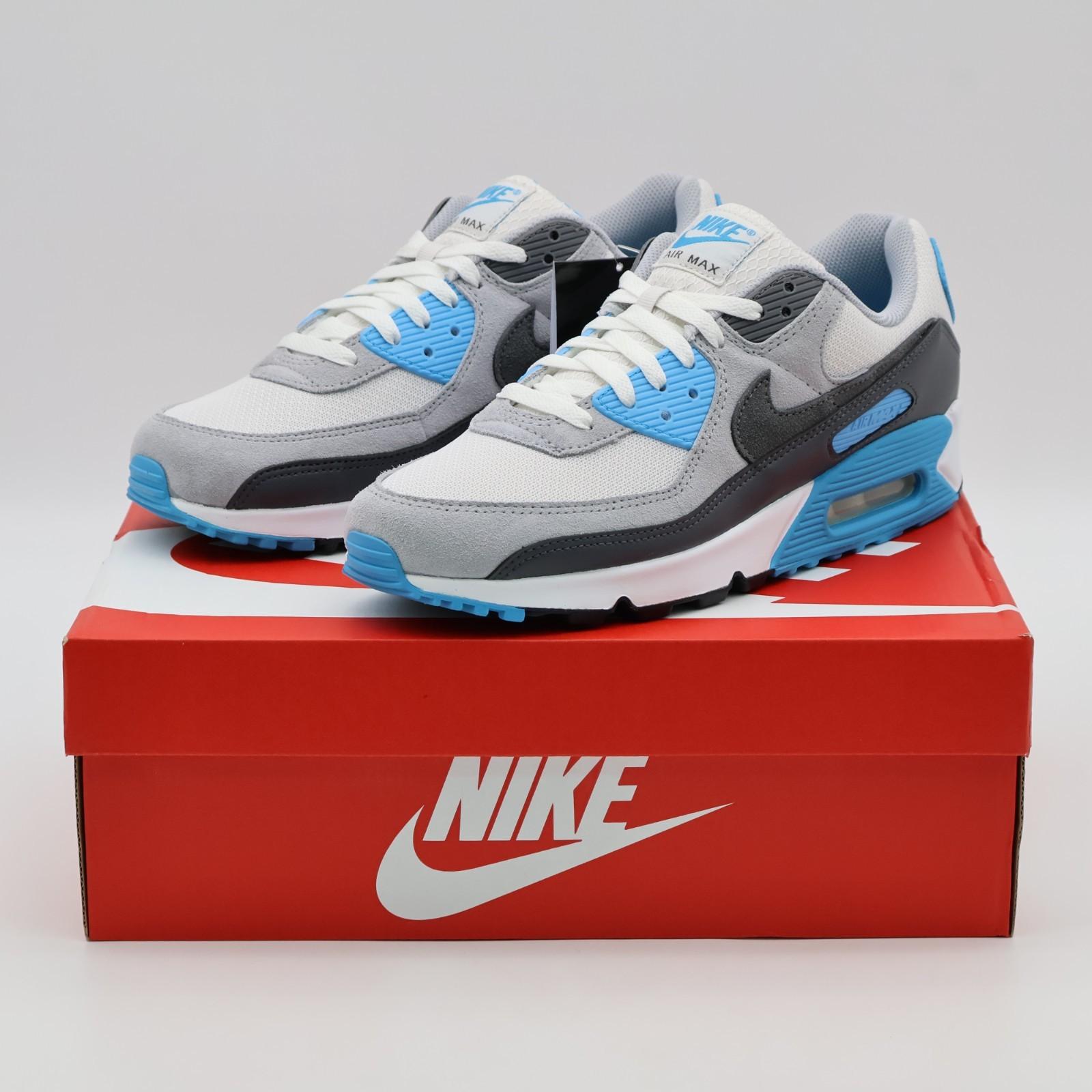 DM0029-019 Nike Air Max 90 Платиновый Оттенок Синяя Молния Волк Серый (Мужской) 9