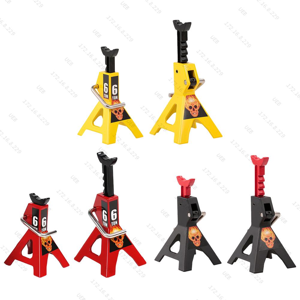 

2 комплекти симуляційних металевих міні-під’ємів 6T, які регулюються по висоті, 6-тонні підставки для імітації підлоги для гусеничного автомобіля 1/10 RC жовтий