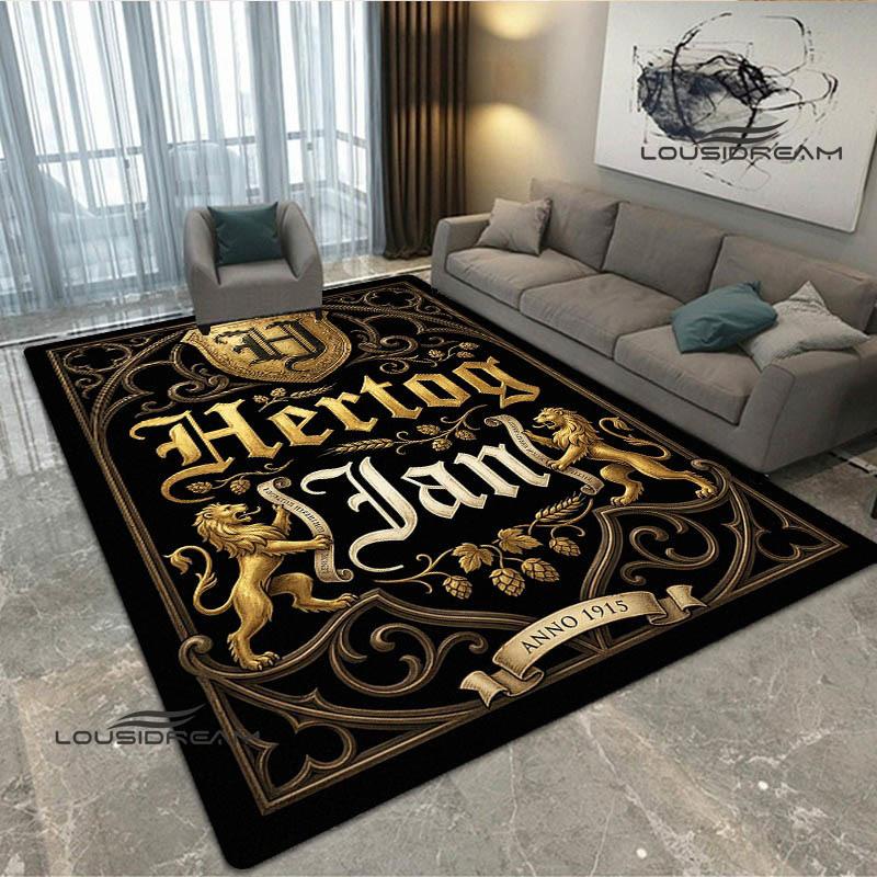 Hertog jan LOGO bedruckter Teppich Rutschfester Teppich Mode Yoga-Matte Schlafzimmerdekor Teppiche Wohnzimmer Waschraum Bodenmatte Geburtstagsgeschenk
