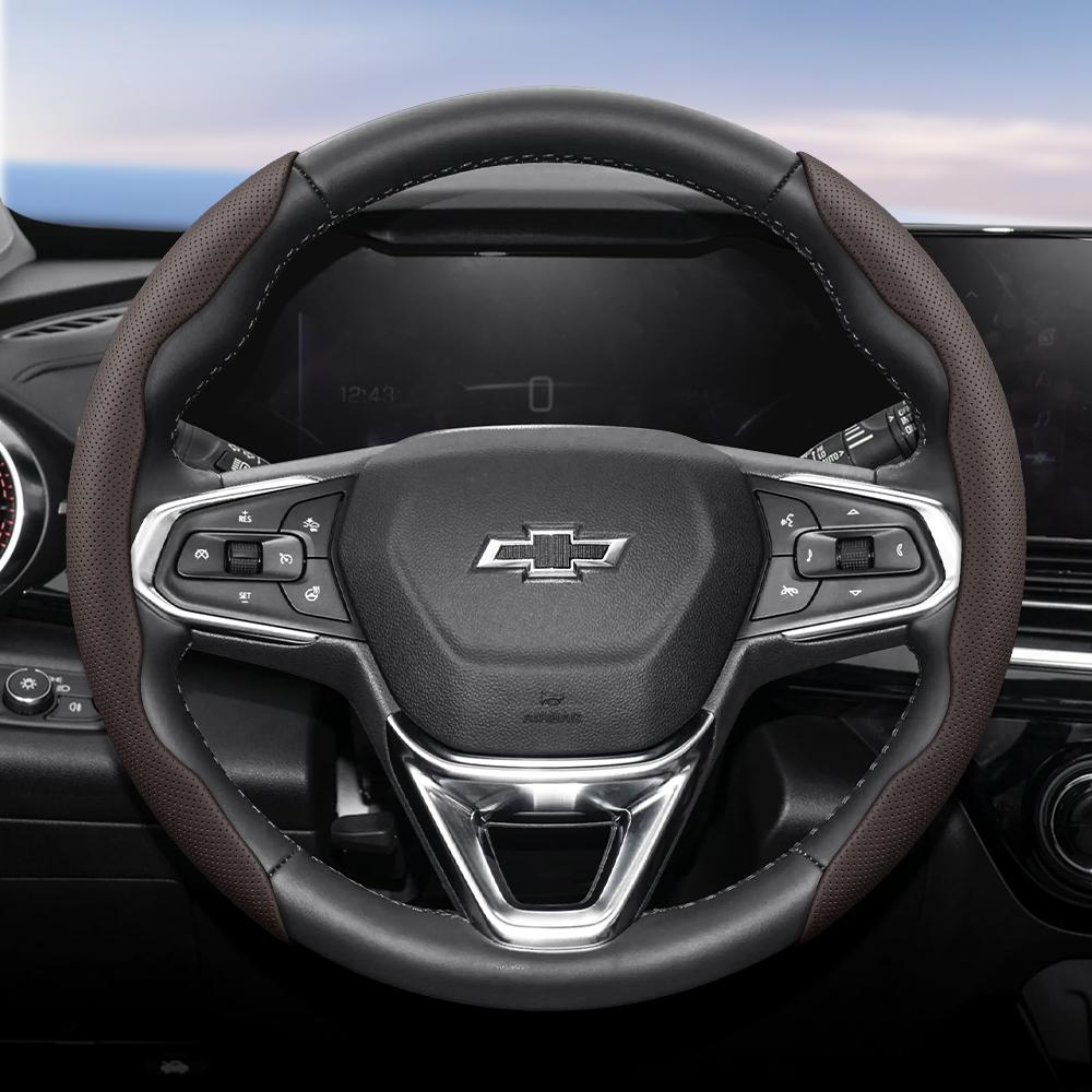 Suitable for Chevrolet Breathable Holes Leather Steering Wheel Cover Segmented Quick Release Design Non-Slip and Durable Cruze Spark Captiva Orlando L