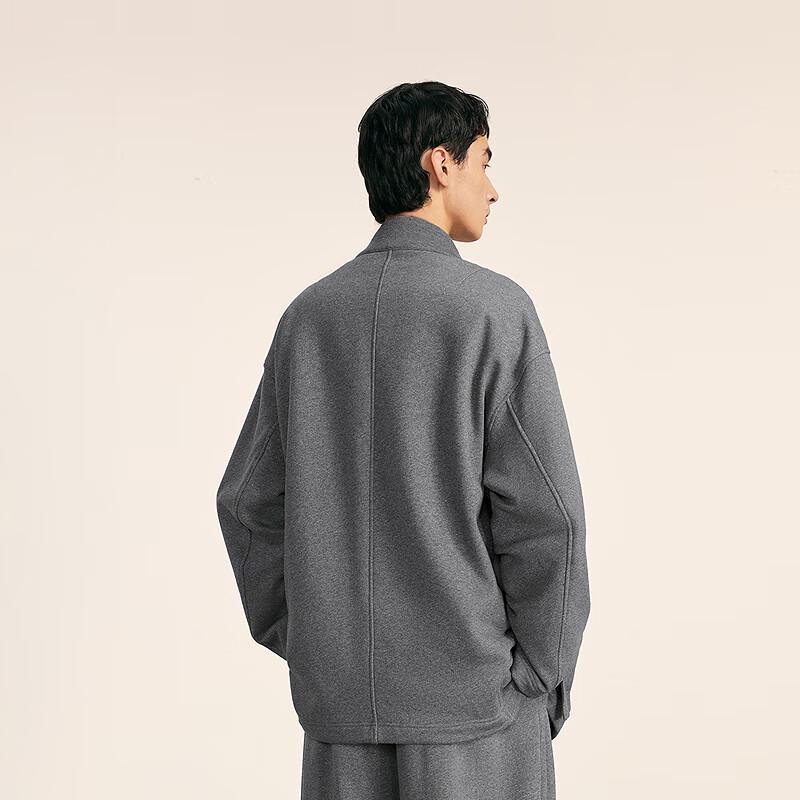 CROQUIS Men's Boat Neck Cardigan Sweatshirt