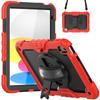 Silicone Full Cover Rotating Strap Case IPad 10th Gen 10.9 Inch Air 4/5 10.2 Color Block Design With Cushion