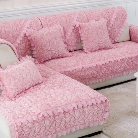 Winter sofa cushion, simple modern sofa cover, flannel European fabric non-slip cushion, plush padded sofa towel
