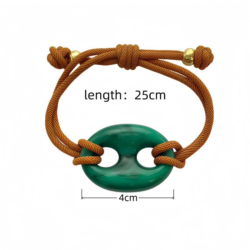 

Elegant Pig Nose Hand Rope Adjustable Handmade Bracelet Multi Color Resin Adjustable Bracelet Fashion Jewelry Accessories Gift A6