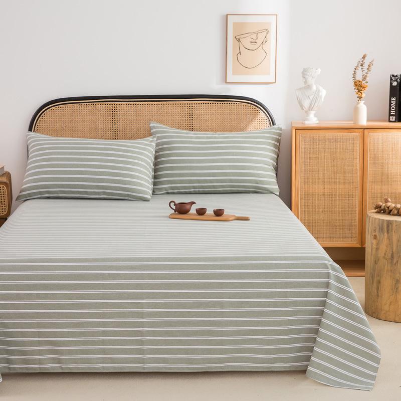 Wholesale 100% cotton old coarse cloth sheets pure cotton kang single three-piece set single piece soft mat student dormitory mat
