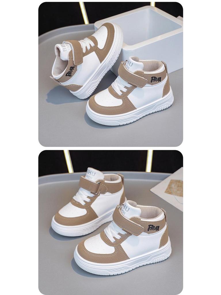 Breathable High-Top Pre-Walker Sneakers: Wear-Resistant Sports Shoes for Boys and Girls