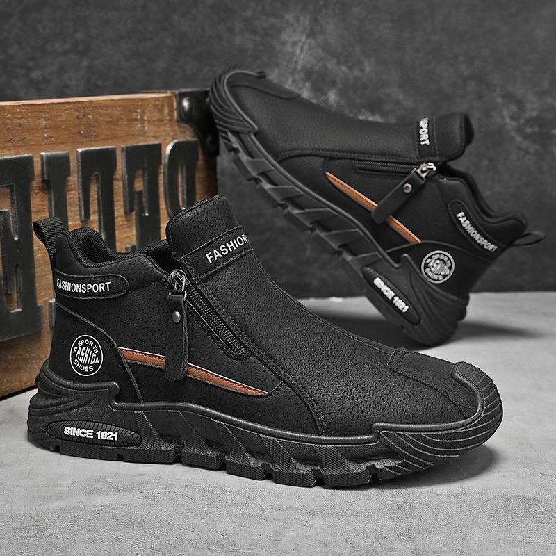 

Men s Four Seasons Non Slip Zipper Closed Hiking Sneakers, Fashionable and Versatile Low Cut Mountaineering Outdoor Casual Shoes 44