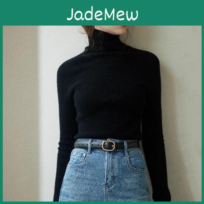 Knit Solid Jumper Turtleneck Womens Sweater Long Sleeve Knit Warm Pullover Jumper