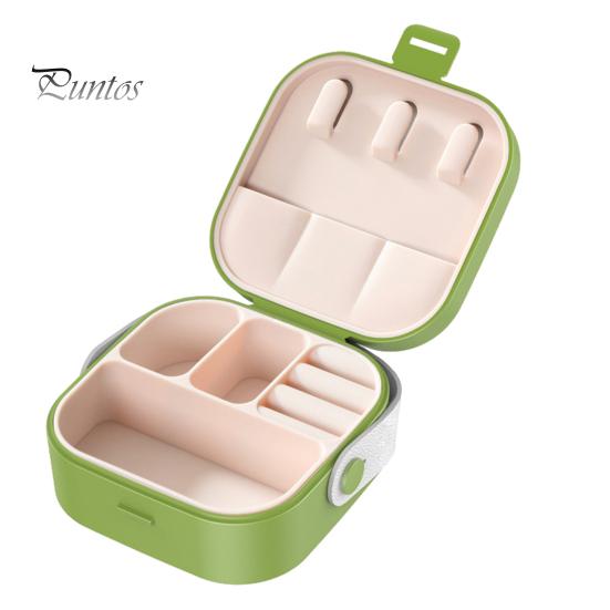 

Коробка для хранения ювелирных изделий, пыленепроницаемая защитная коробка для ожерелья и колец, портативный органайзер для ювелирных изделий для домашнего путешествия зелёный