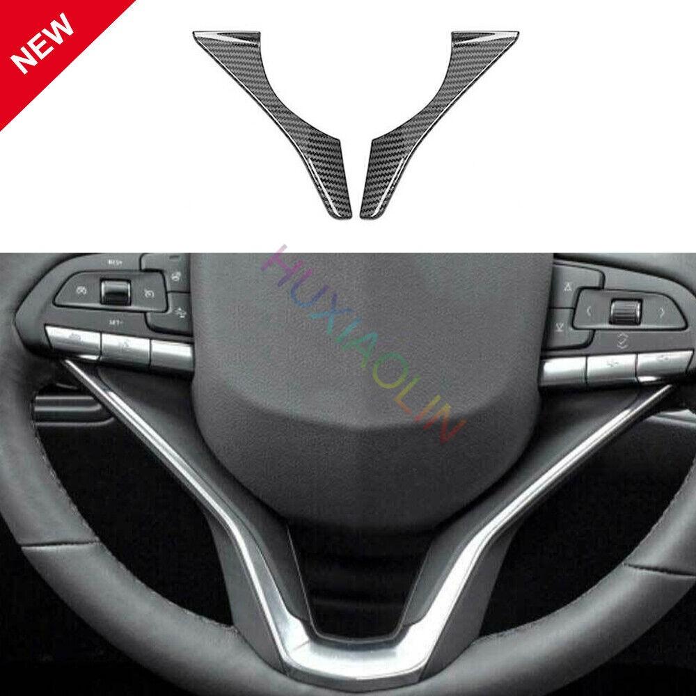For Cadillac XT6 2020-22 Carbon Fiber Car Steering Wheel U Type Cover Trim 2PCS