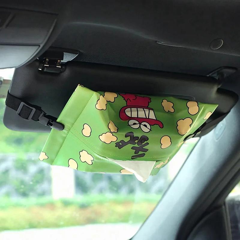 Crayon Shin-Chan Cartoon Tissue Box Leather Wear-Resistant Tissue Box Car Seat Back Sunshade Hanging Tissue-Bag Storage Bag