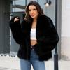 Popular European and American autumn and winter imitation fur plush thermal jacket imitation fox fur jacket