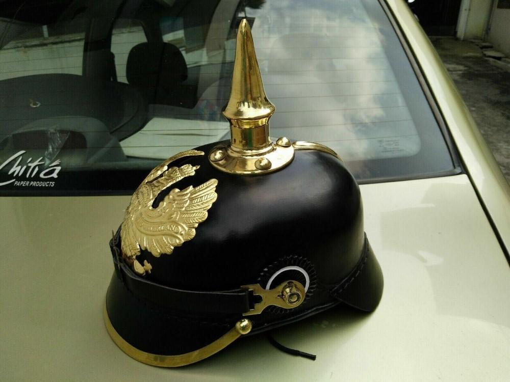 Imperial German Prussian Leather Pickelhaube Spike German helmet Vinatge Gift